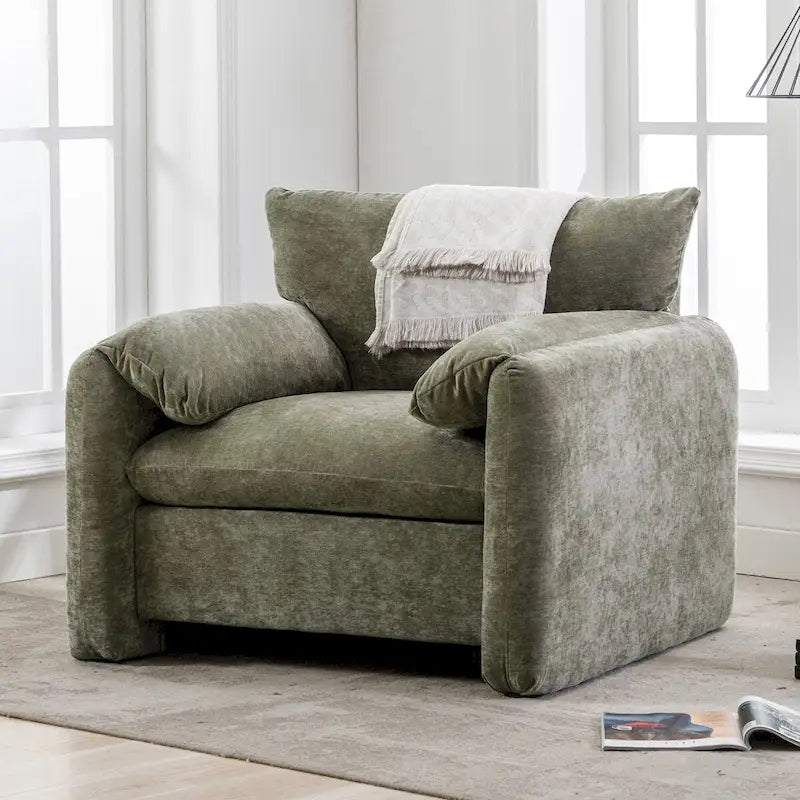 Chenille Oversized Armchair Accent Chair Single Sofa