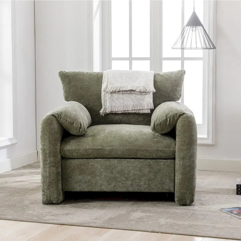 Chenille Oversized Armchair Accent Chair Single Sofa