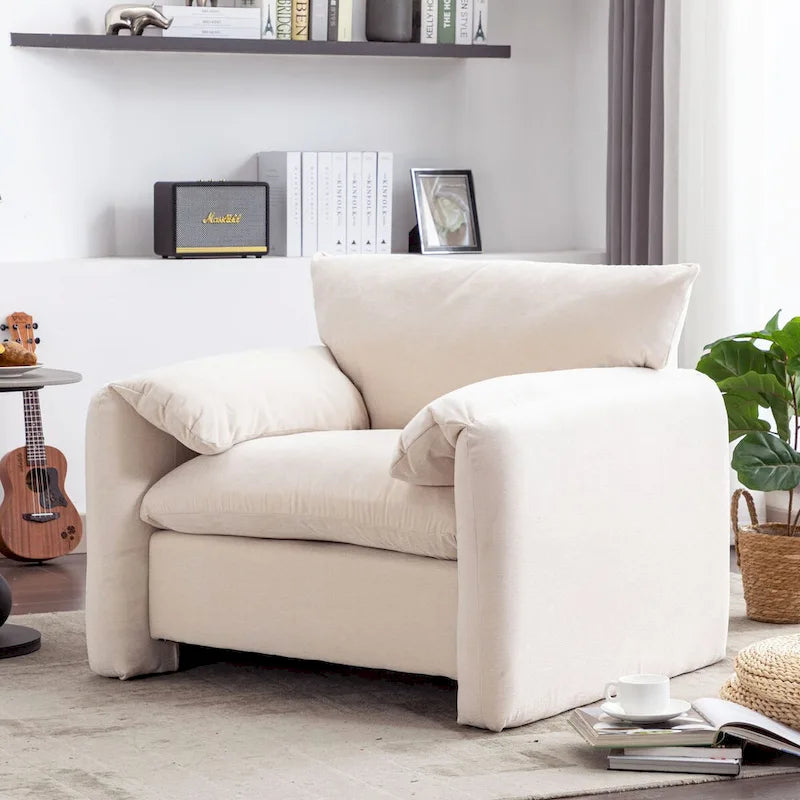Chenille Oversized Armchair Accent Chair Single Sofa