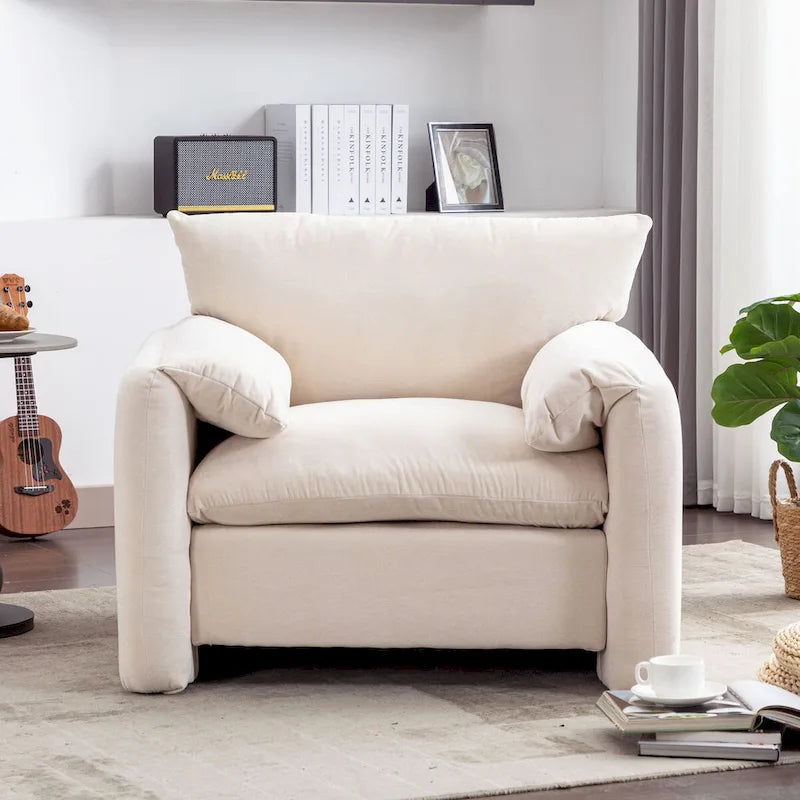 Chenille Oversized Armchair Accent Chair Single Sofa