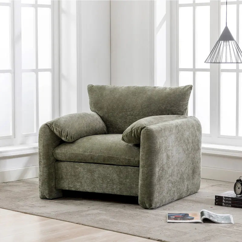 Chenille Oversized Armchair Accent Chair Single Sofa