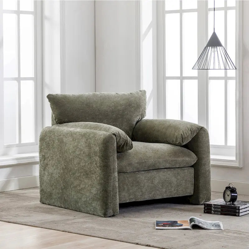 Chenille Oversized Armchair Accent Chair Single Sofa