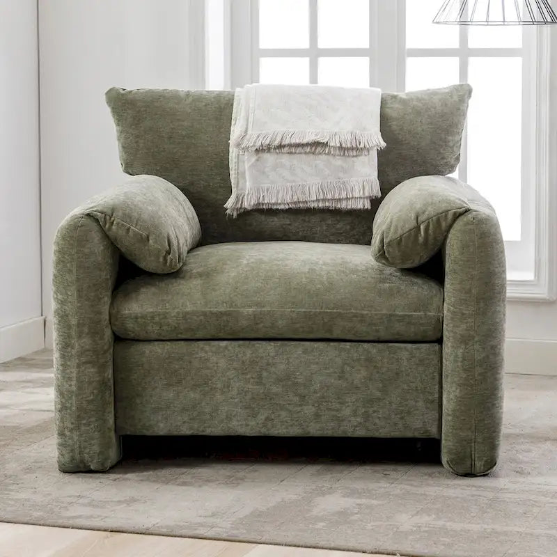 Chenille Oversized Armchair Accent Chair Single Sofa