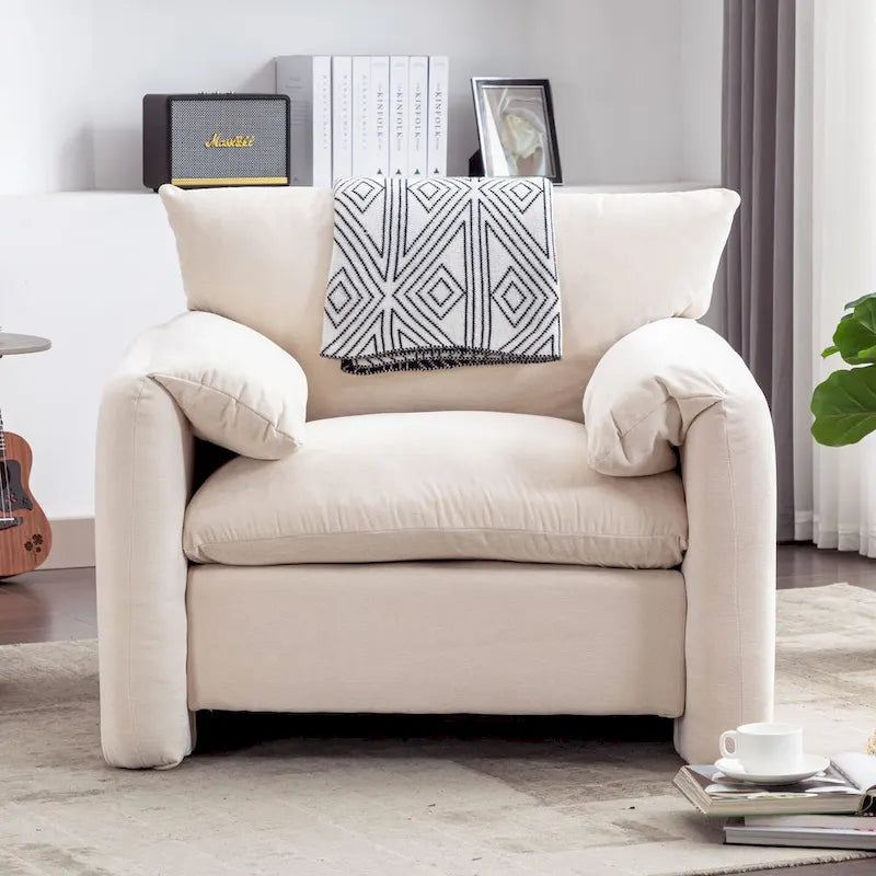 Chenille Oversized Armchair Accent Chair Single Sofa