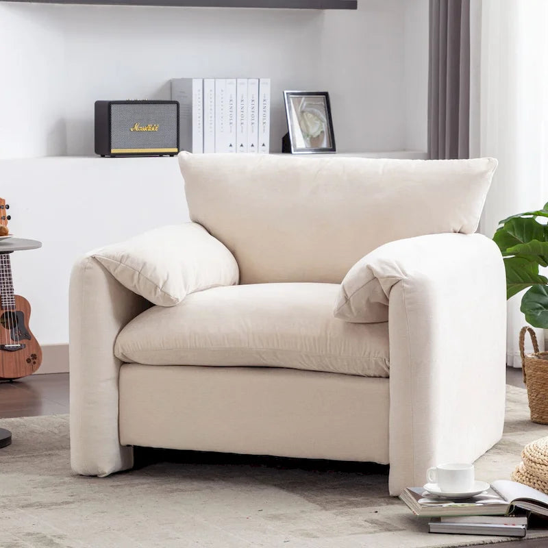 Chenille Oversized Armchair Accent Chair Single Sofa