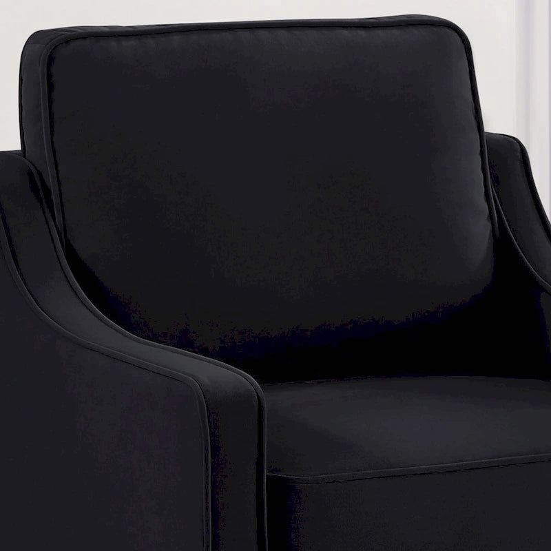 Modern Velvet Upholstered Accent Chair Single Sofa Armchair