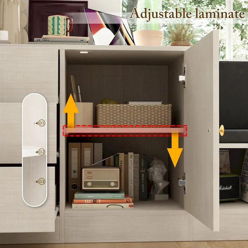 Panca porta scarpe bianca da ingresso con cuscino nero e cassetti