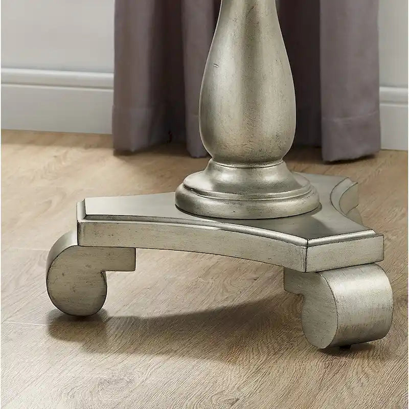 Tavolino rotondo con piedistallo in legno
