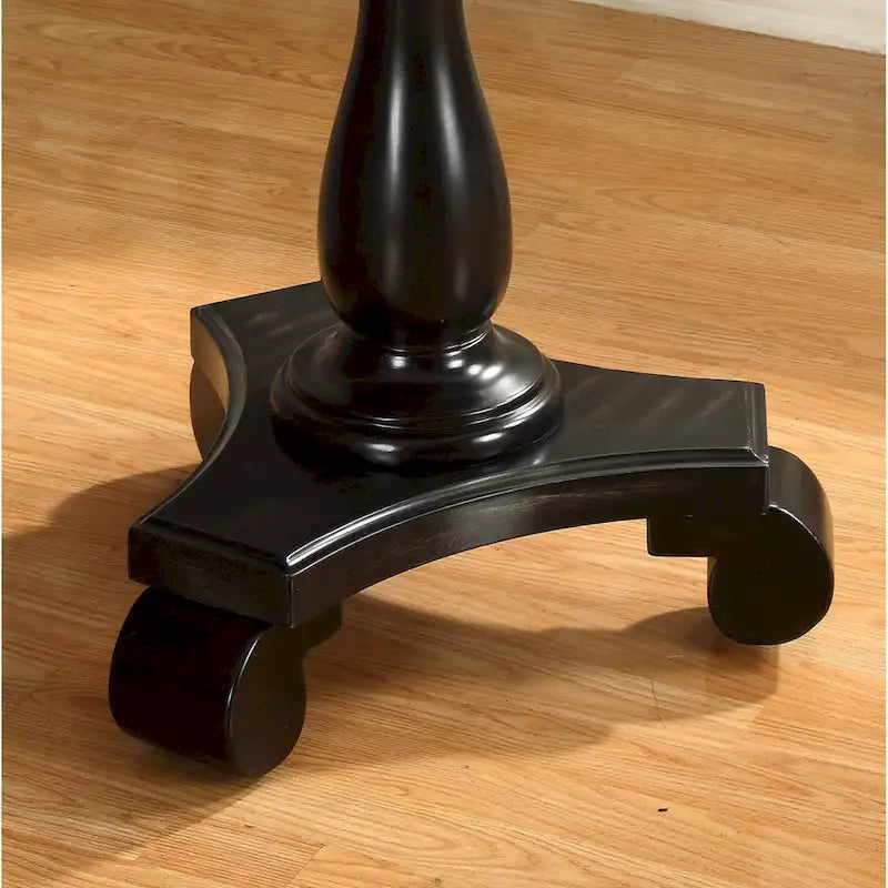 Tavolino rotondo con piedistallo in legno
