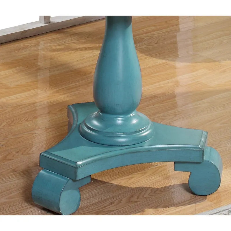 Tavolino rotondo con piedistallo in legno