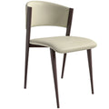 Sedia da pranzo Aspen con sedile in pelle in metallo nero di LeisureMod