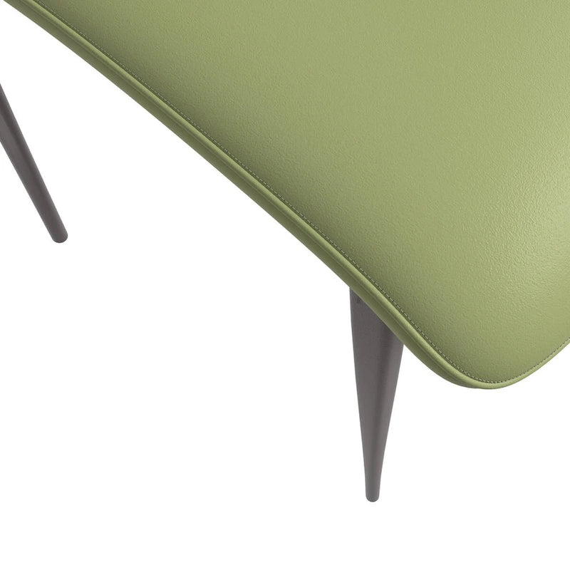 Sedia da pranzo Aspen con sedile in pelle in metallo nero di LeisureMod