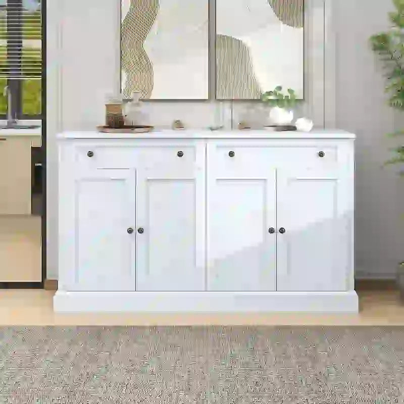 Credenza da Cucina con 2 Cassetti e 4 Ante