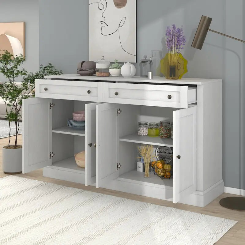 Credenza da Cucina con 2 Cassetti e 4 Ante