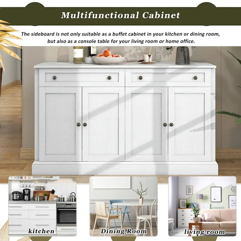 Credenza da Cucina con 2 Cassetti e 4 Ante