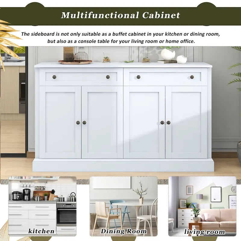 Credenza da Cucina con 2 Cassetti e 4 Ante