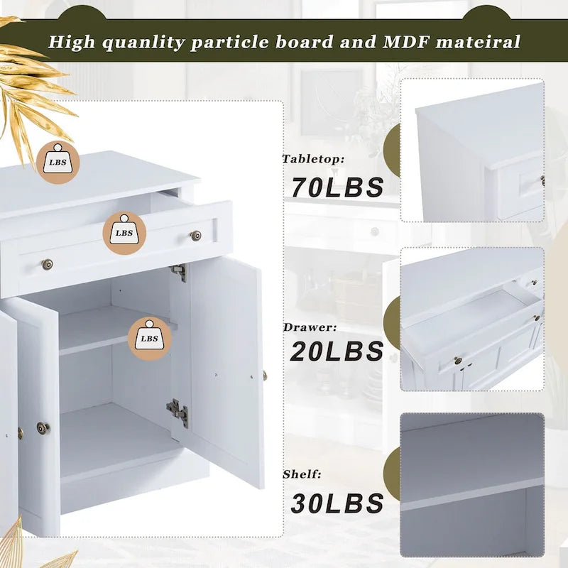 Credenza da Cucina con 2 Cassetti e 4 Ante