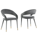 Sedia da pranzo Ellis di Best Master Furniture in similpelle contemporanea con accenti dorati (set da 2)