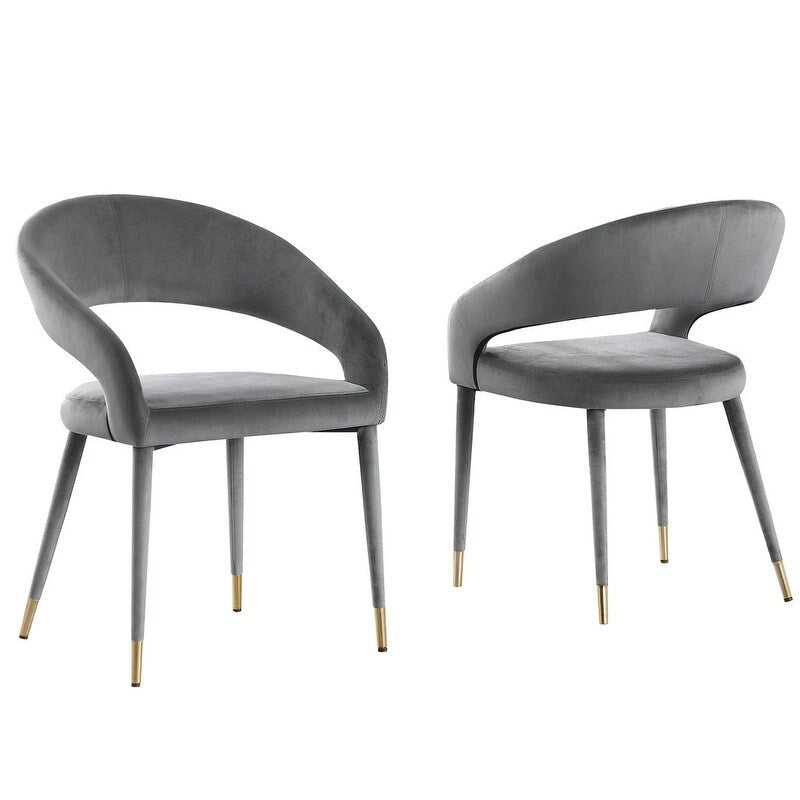 Sedia da pranzo Ellis di Best Master Furniture in similpelle contemporanea con accenti dorati (set da 2)