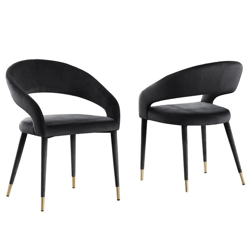 Sedia da pranzo Ellis di Best Master Furniture in similpelle contemporanea con accenti dorati (set da 2)