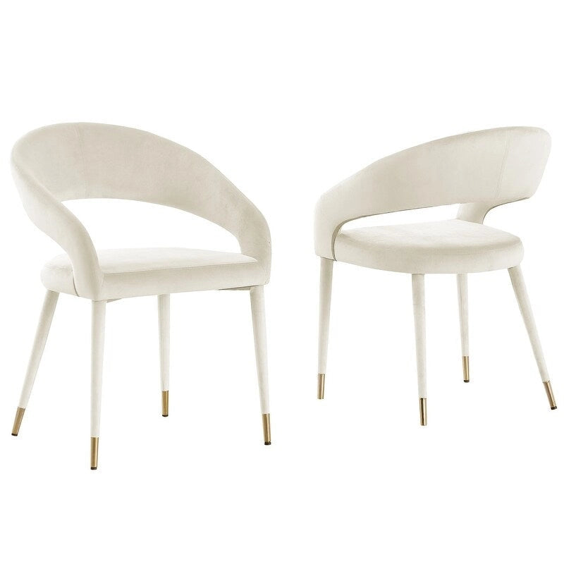 Sedia da pranzo Ellis di Best Master Furniture in similpelle contemporanea con accenti dorati (set da 2)
