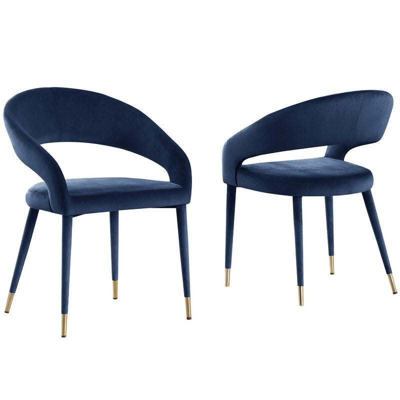 Sedia da pranzo Ellis di Best Master Furniture in similpelle contemporanea con accenti dorati (set da 2)