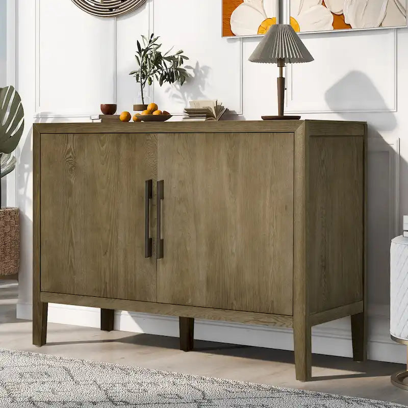 47 Credenza/Mobile da Cucina con Dettagli in Legno Stile Vintage