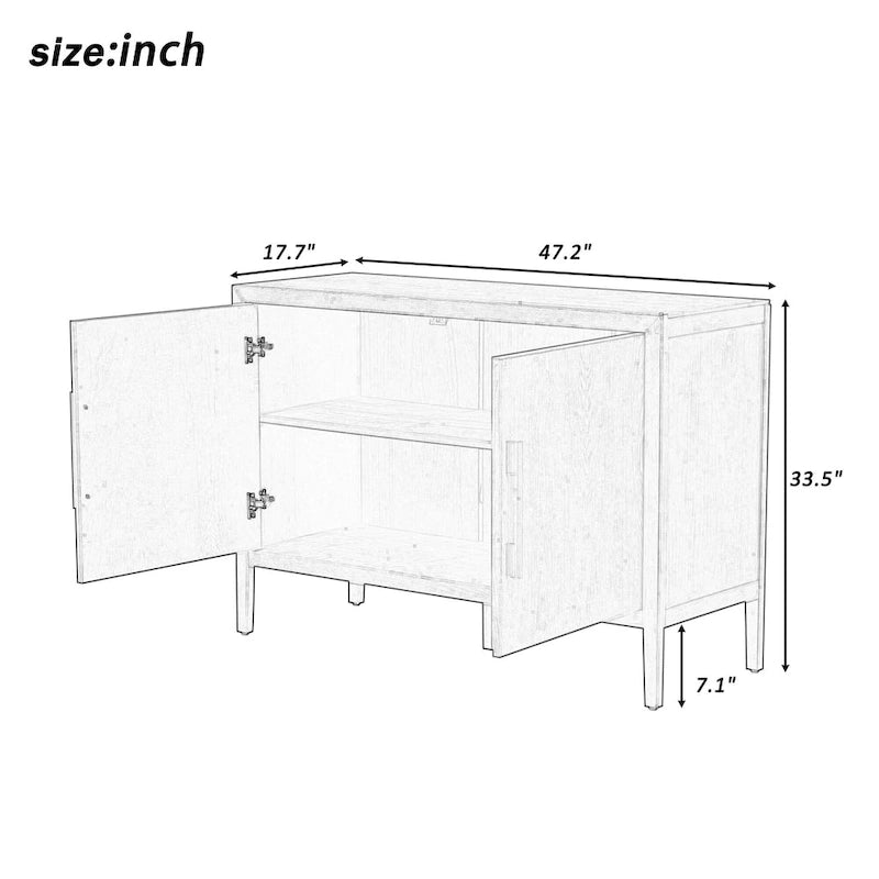 47 Credenza/Mobile da Cucina con Dettagli in Legno Stile Vintage