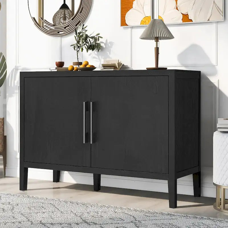 47 Credenza/Mobile da Cucina con Dettagli in Legno Stile Vintage