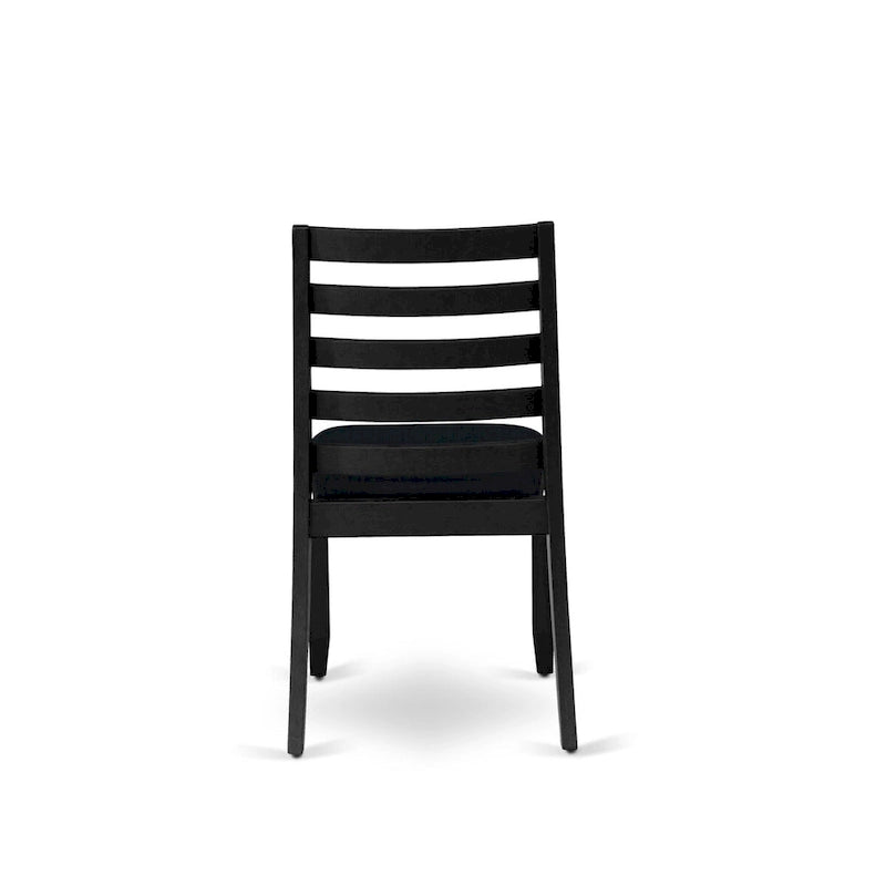 Set da pranzo East West Furniture - un tavolo da pranzo e sedie da cucina impilabili - nero spazzolato a filo (pezzi e opzioni seduta)