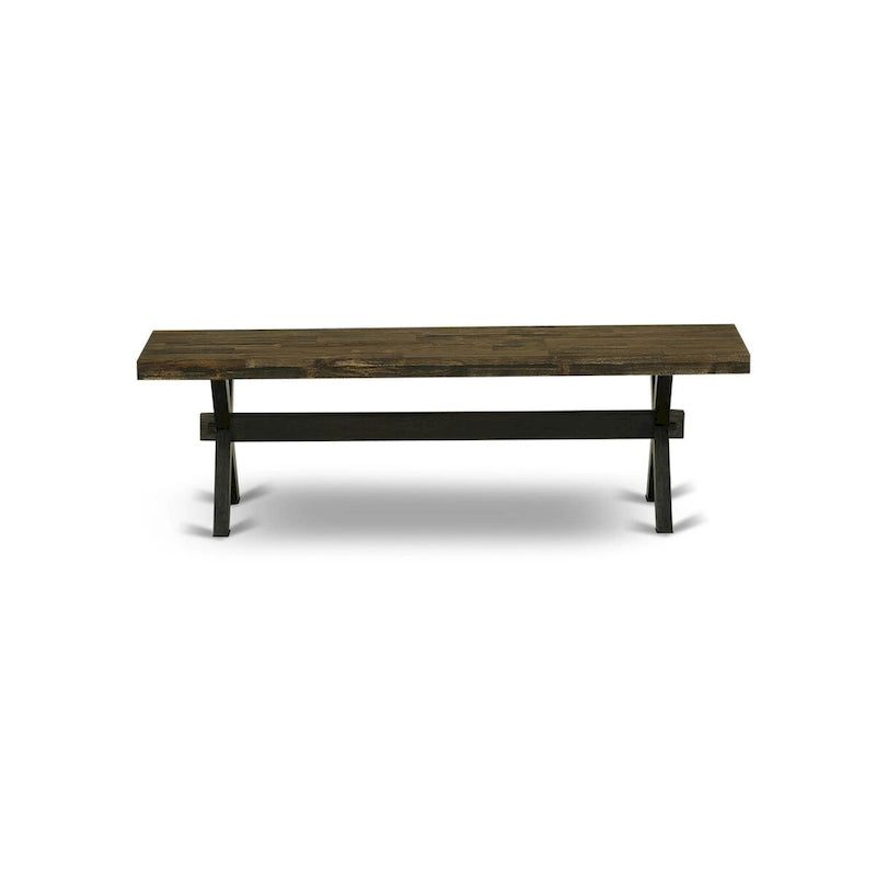 Set da pranzo East West Furniture - un tavolo da pranzo e sedie da cucina impilabili - nero spazzolato a filo (pezzi e opzioni seduta)