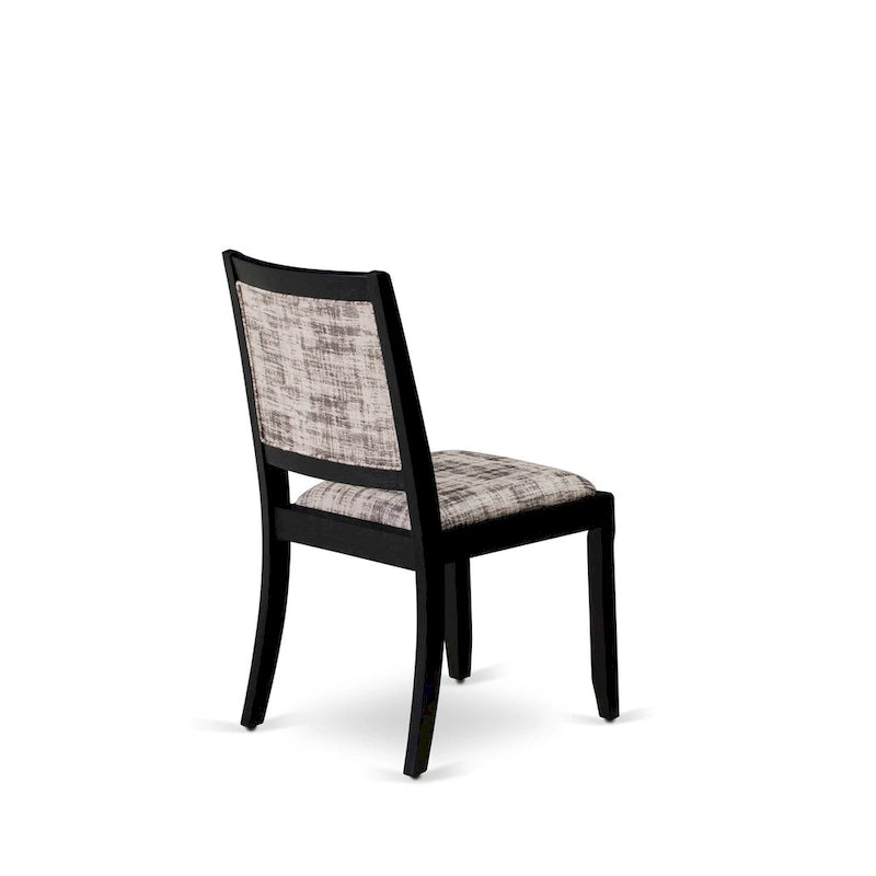 Set da pranzo East West Furniture - un tavolo da pranzo e sedie da cucina impilabili - nero spazzolato a filo (pezzi e opzioni seduta)