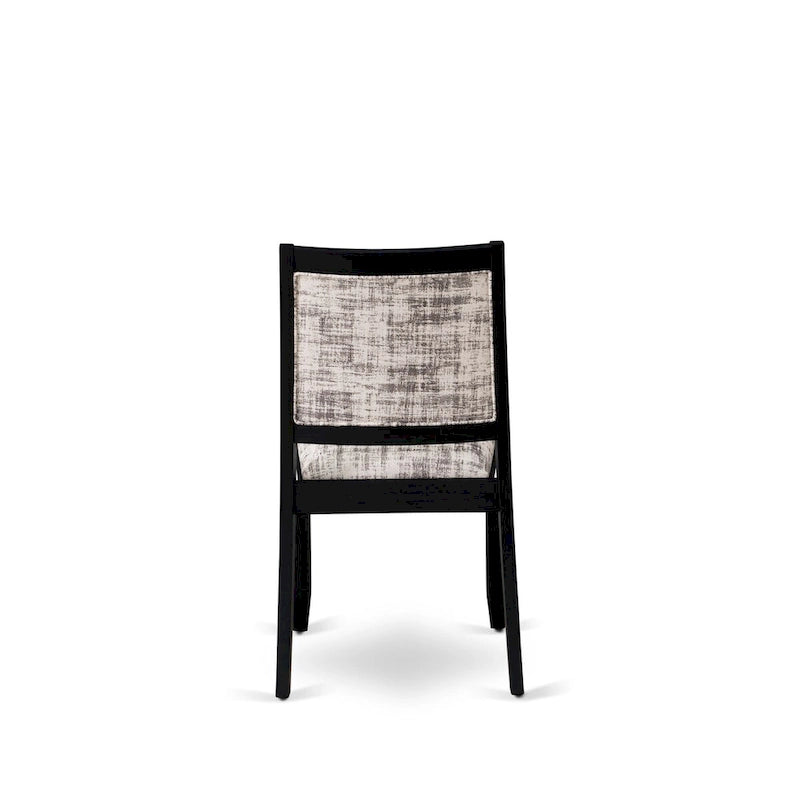 Set da pranzo East West Furniture - un tavolo da pranzo e sedie da cucina impilabili - nero spazzolato a filo (pezzi e opzioni seduta)