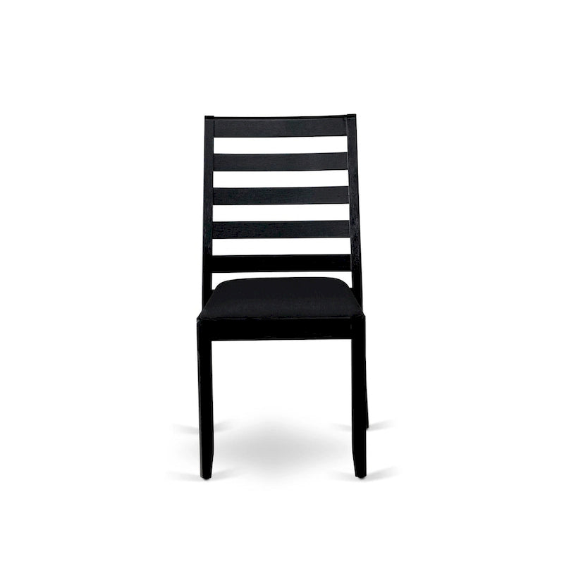 Set da pranzo East West Furniture - un tavolo da pranzo e sedie da cucina impilabili - nero spazzolato a filo (pezzi e opzioni seduta)