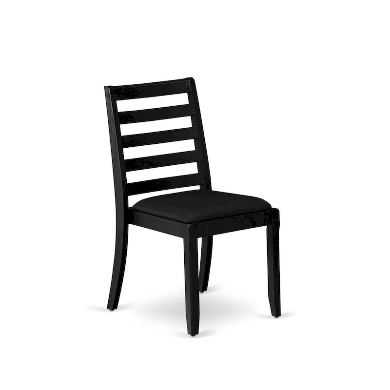 Set da pranzo East West Furniture - un tavolo da pranzo e sedie da cucina impilabili - nero spazzolato a filo (pezzi e opzioni seduta)