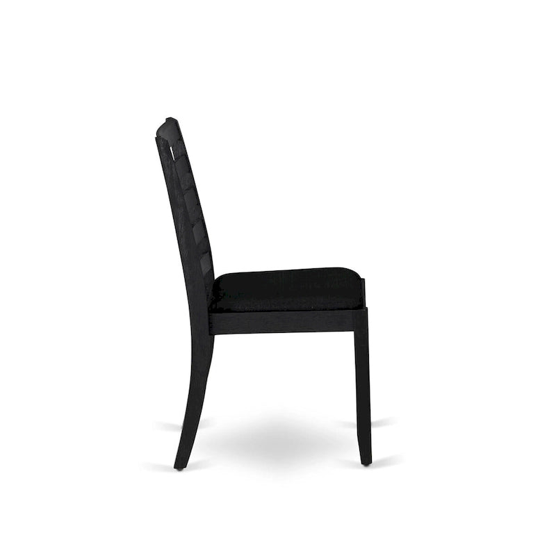 Set da pranzo East West Furniture - un tavolo da pranzo e sedie da cucina impilabili - nero spazzolato a filo (pezzi e opzioni seduta)