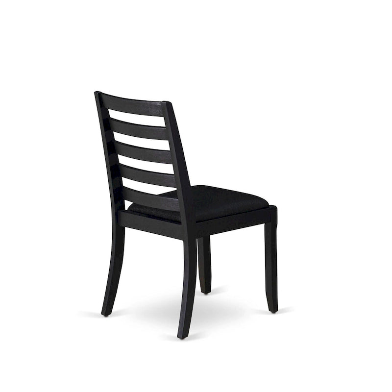 Set da pranzo East West Furniture - un tavolo da pranzo e sedie da cucina impilabili - nero spazzolato a filo (pezzi e opzioni seduta)