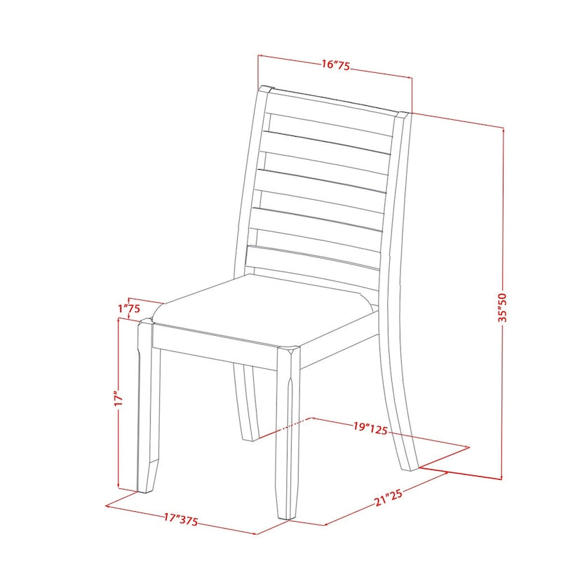 Set da pranzo East West Furniture - un tavolo da pranzo e sedie da cucina impilabili - nero spazzolato a filo (pezzi e opzioni seduta)