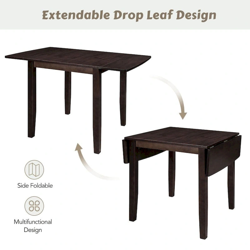 3-Piece Dining Table Set with 2 Chairs for Small Places