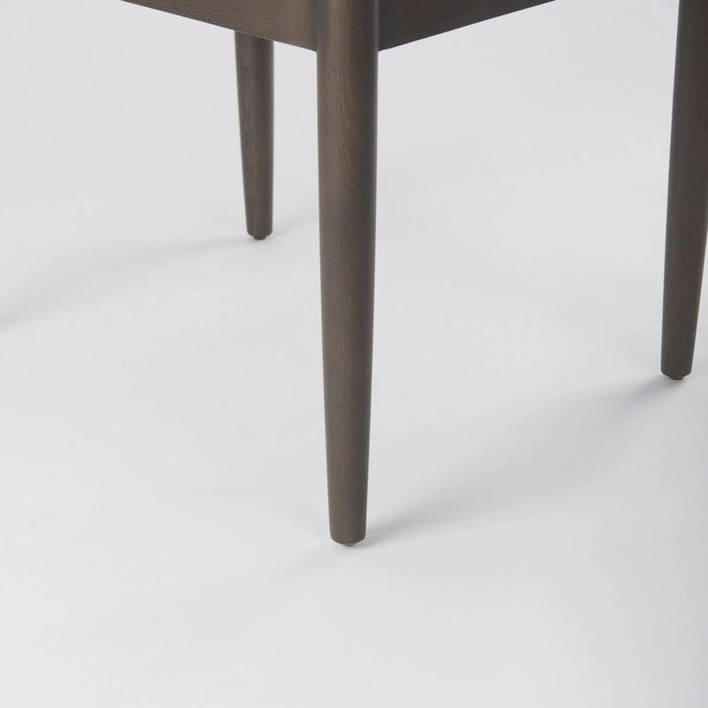 Cavett Cream Boucle Upholstered Seat W/Dark Brown Wood Frame Dining Chair