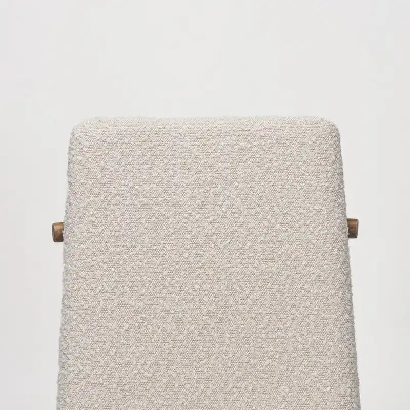 Cavett Cream Boucle Upholstered Seat W/Dark Brown Wood Frame Dining Chair