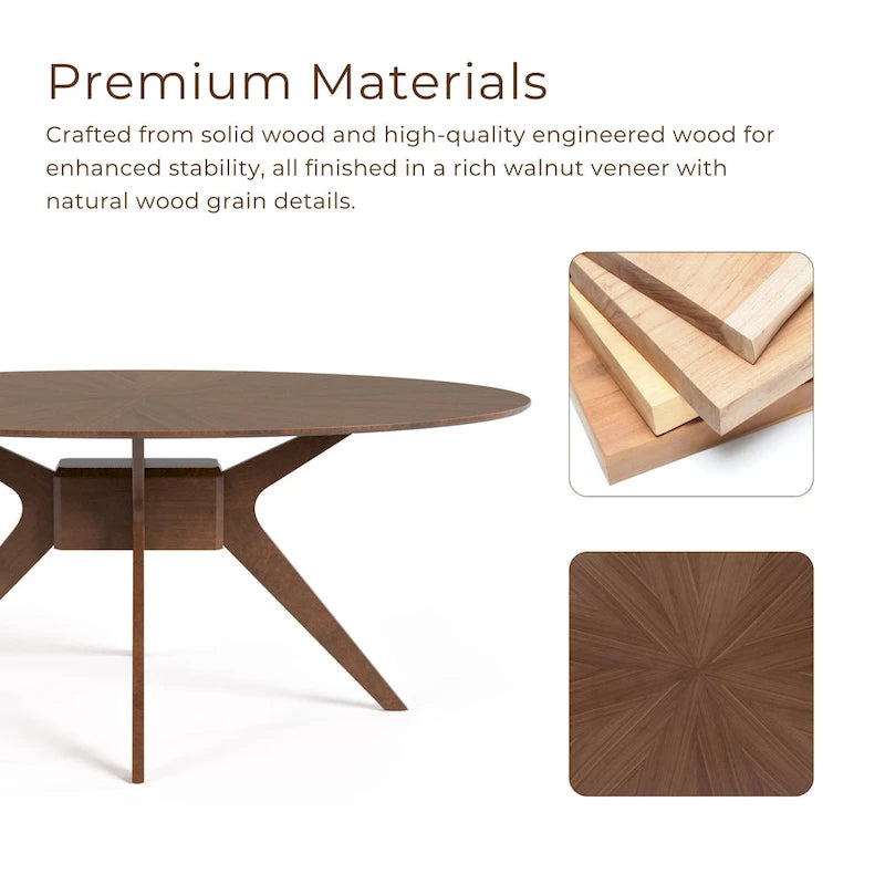 Set da pranzo di 5 pezzi in legno stile moderno Mid-century Shaw di Furniture of America