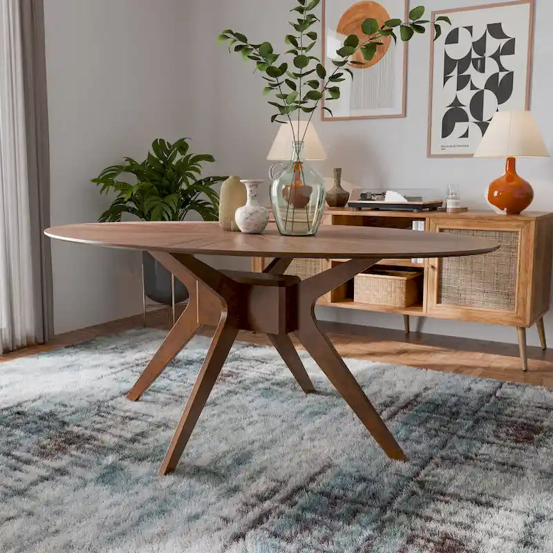Set da pranzo di 5 pezzi in legno stile moderno Mid-century Shaw di Furniture of America