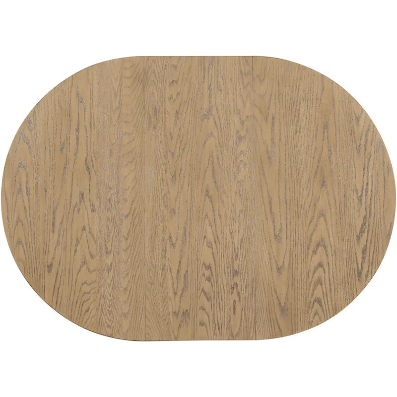 Set da pranzo da 5 pezzi in stile rustico con tavolo rotondo allungabile in legno e 4 sedie da pranzo imbottite