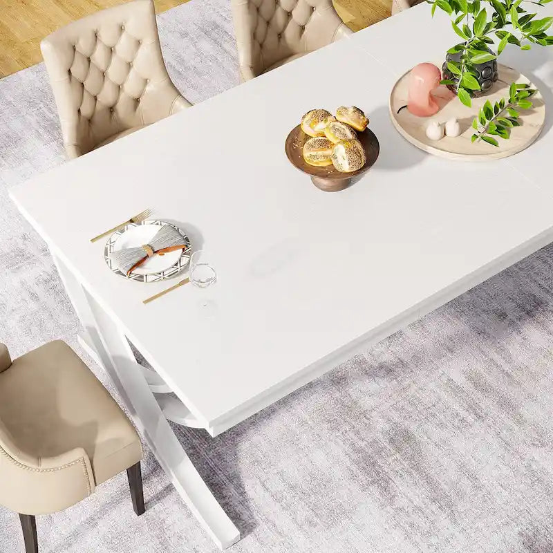 Tavolo da pranzo rettangolare extra lungo 198 cm per 6-8 persone