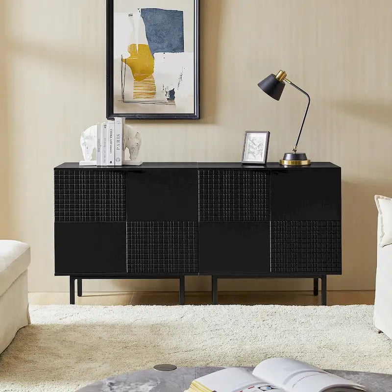 Arnold Moderno Mobiletto d'Accento a 2 Ante Alto 30" con Gambe in Metallo Set di 2 di HULALA HOME