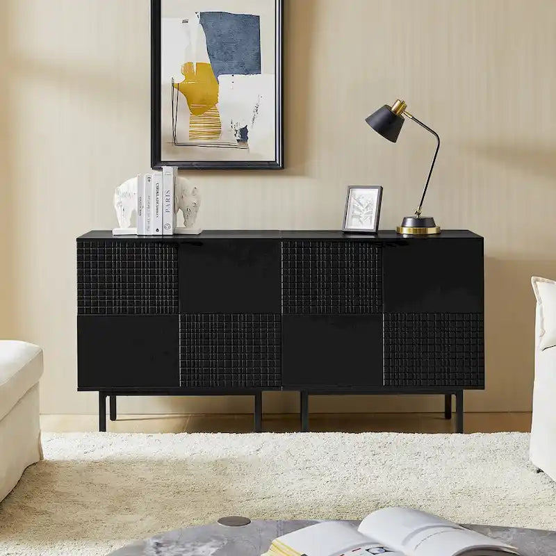 Arnold Modern 30Tall 2 Door Accent Cabinet with Metal Leg Set of 2by HULALA HOME