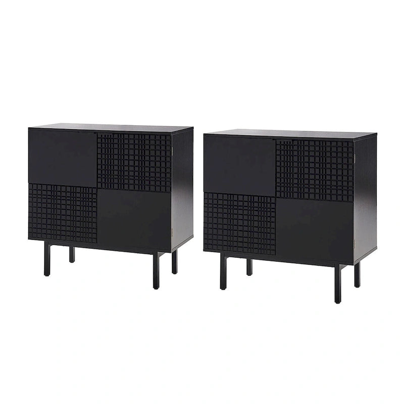Arnold Moderno Mobiletto d'Accento a 2 Ante Alto 30" con Gambe in Metallo Set di 2 di HULALA HOME