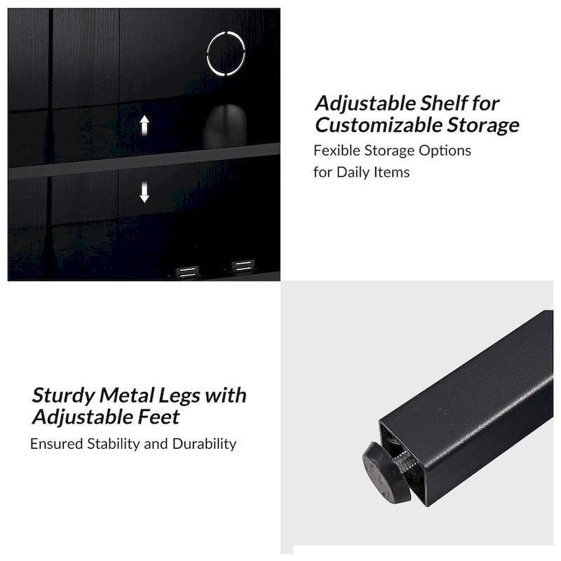 Arnold Moderno Mobiletto d'Accento a 2 Ante Alto 30" con Gambe in Metallo Set di 2 di HULALA HOME