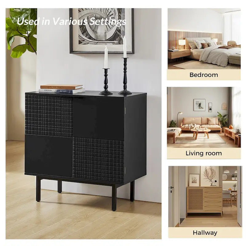 Arnold Moderno Mobiletto d'Accento a 2 Ante Alto 30" con Gambe in Metallo Set di 2 di HULALA HOME